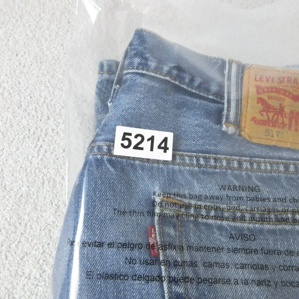 Levis 517 Jeans Mens 31x32 Bootcut Relaxed Fit Blue Distressed Denim